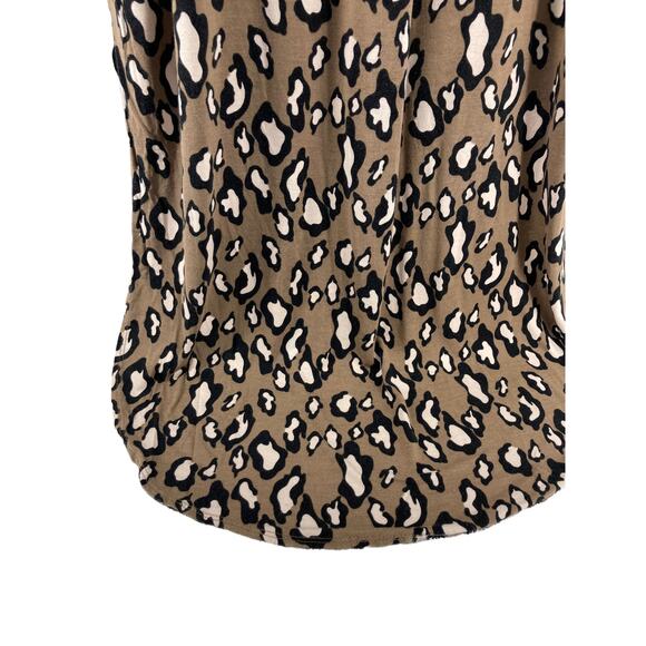 Vanilla Bay Brown Leopard Print Short Sleeve Midi Dress Women's Size Small - Picture 10 of 11
